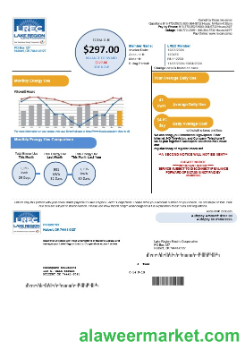 USA Oklahoma LREC Lake Region  business utility bill template in Word and PDF formats